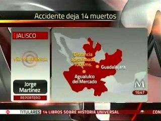 Accidente deja 14 muertos en Jalisco