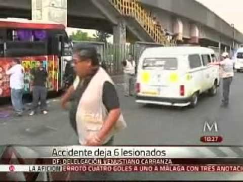 Choca microbús en la delegación Venustiano Carranza, 6 lesionados