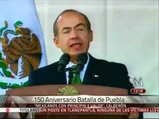 Batalla de Puebla muestra que no hay amenaza que no podamos enfrentar: Calderón
