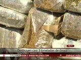 Autoridades destruyen casi 3 toneladas de drogas en Nuevo León