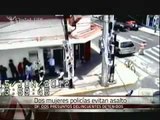 Dos mujeres policías evitan asalto a un banco en DF