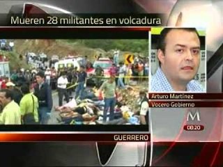 Sube cifra a 28 muertos en accidente de militantes en Guerrero
