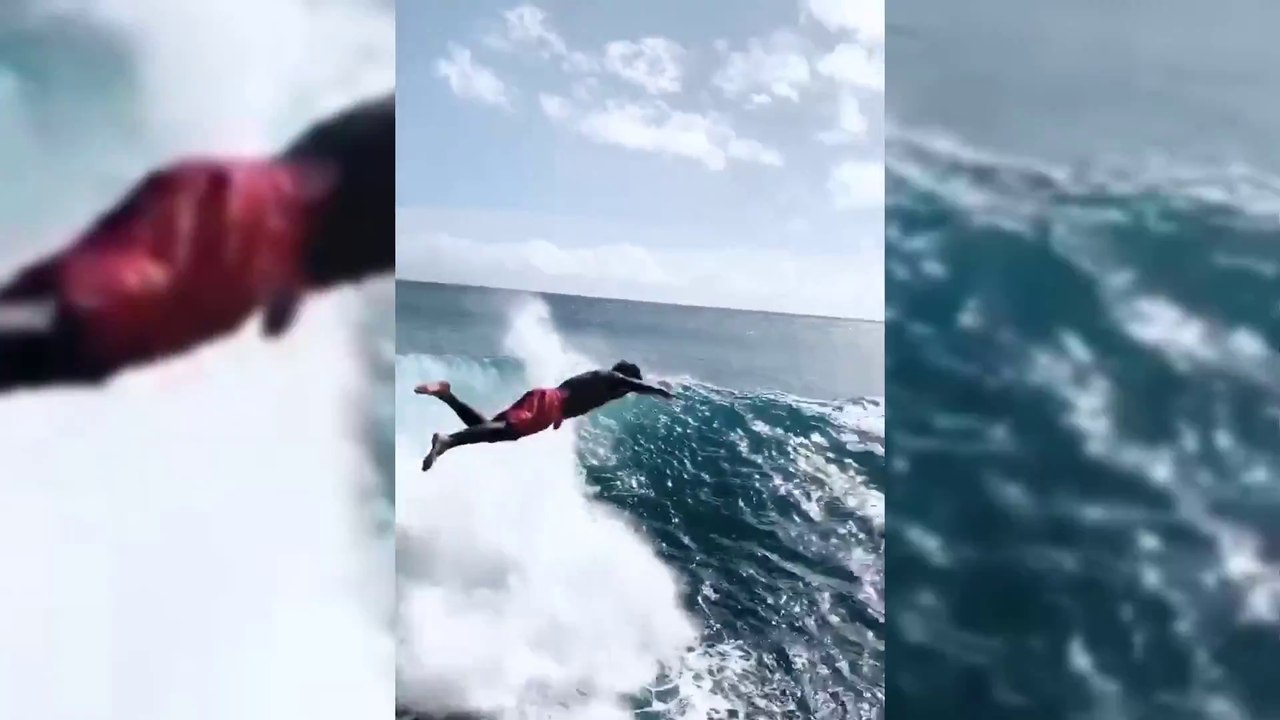 Sauter dans une grosse vague