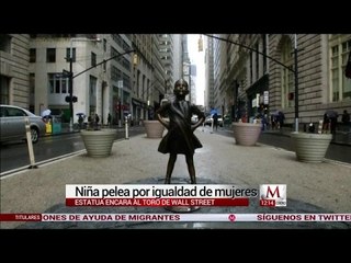 La estatua de una niña fue colocada en Nueva York