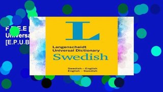 F.R.E.E [D.O.W.N.L.O.A.D] Langenscheidt Universal Dictionary Swedish [E.P.U.B]