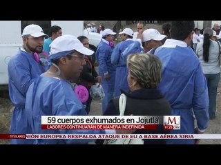 Van 59 cuerpos exhumados en fosa de Jojutla