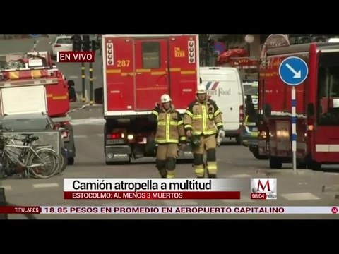 Camión arrolla a multitud en Estocolmo, Suecia