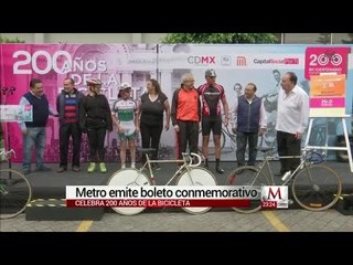 Metro emite boleto conmemorativo de 200 años de la bici en CdMx