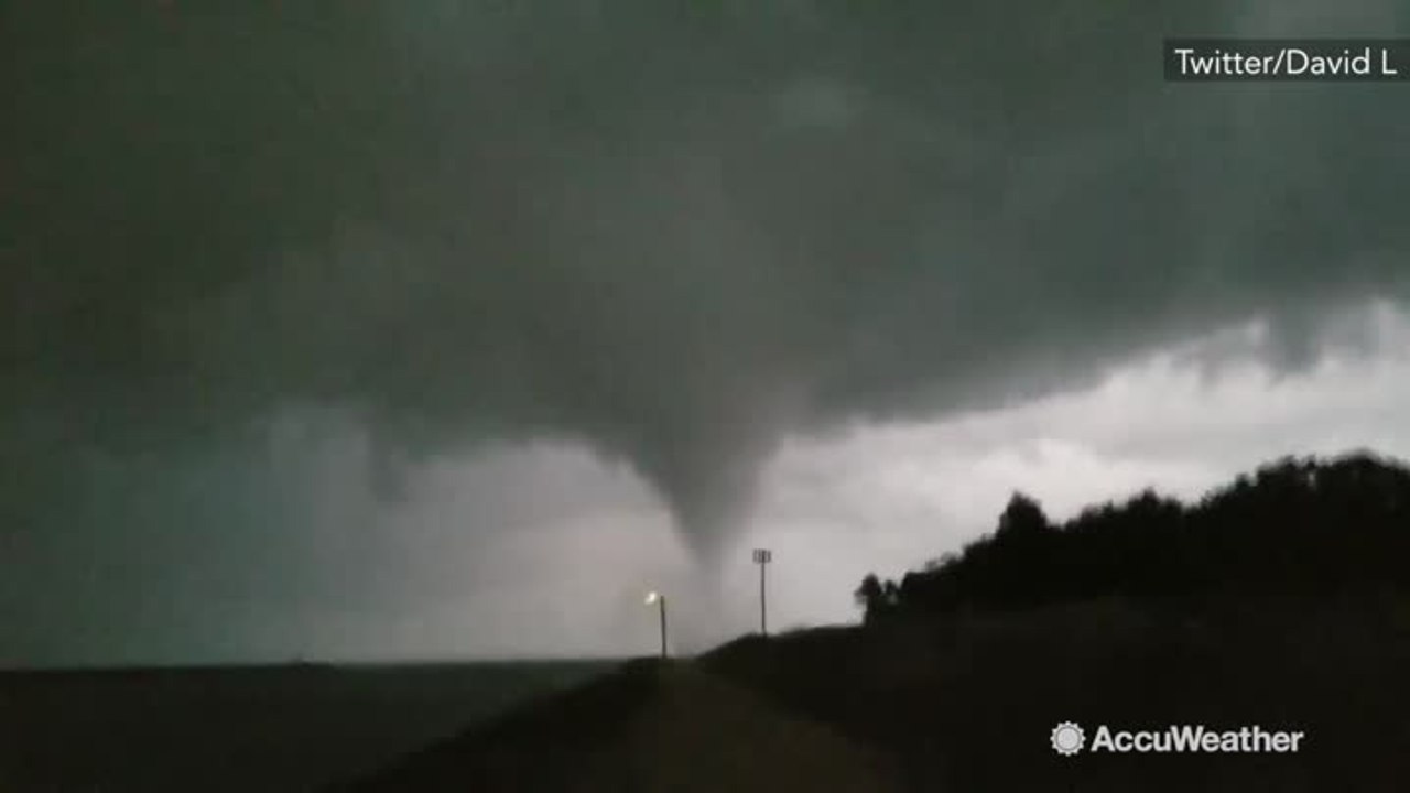 Amazing close-up view of waterspout, possible tornado