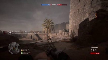 Batllefield 1- BADASS GRENADE KILL [DIE AS A HERO]