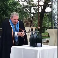 How to open three champagne bottles with a sword
