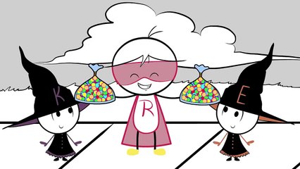 Emma & Kate Trick or Treating "Which Witch Got Halloween Candy" - EK Doodles Cute Animation
