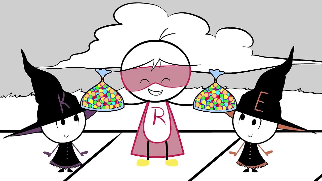 Emma & Kate Trick or Treating "Which Witch Got Halloween Candy" - EK Doodles Cute Animation
