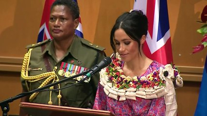 Meghan tells students in Fiji that girls’ education is key