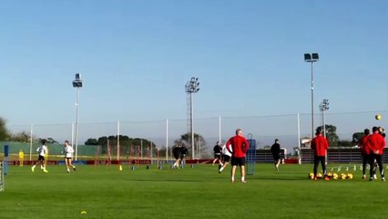 Entrenamiento del Sporting de Gijón en Mareo