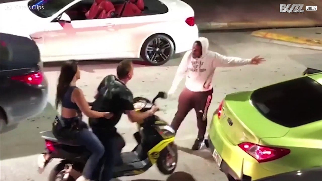 Instant karma for moped driver in 'road rage' row
