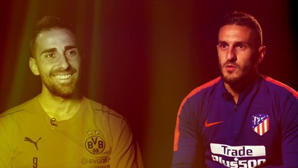 El Cara a Cara Koke-Alcácer antes del B.Dortmund-Atlético de Madrid