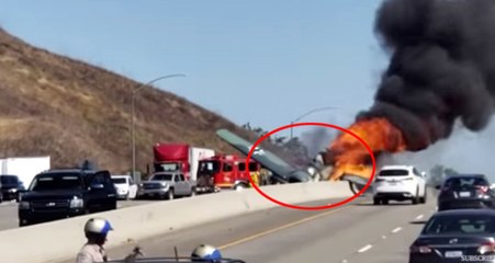 ABD'de Tek Motorlu Uçak, Otobana Düştü