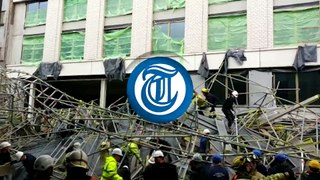 Chaos in Antwerpen door ingestorte steiger