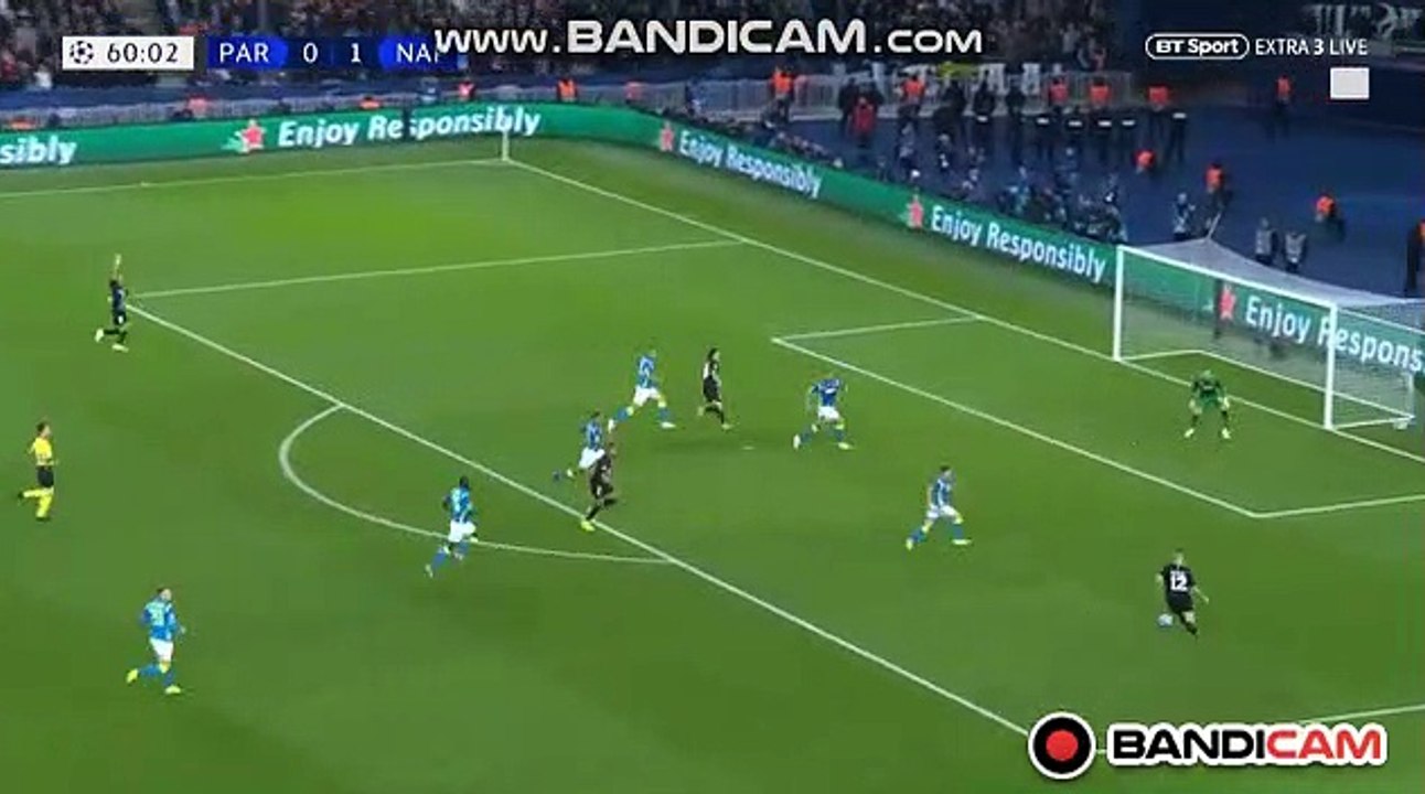 Mario Rui Own Goal - Paris Saint Germain vs Napoli 1-1 24/10/2018