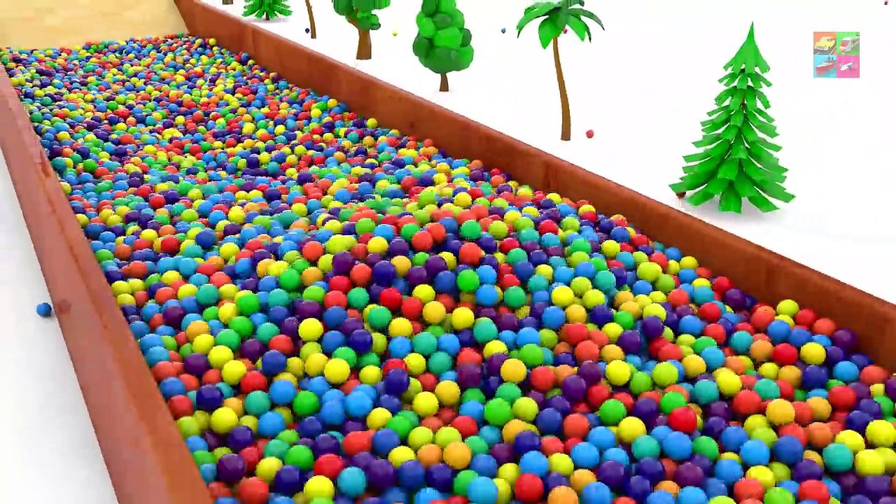 Learn Colors for Children with Street Vehicles Soccer Balls Color Wheels 3D Parking Kids Cars Toys