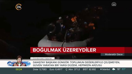 Boğulmak üzere olan göçmenler son anda kurtarıldı
