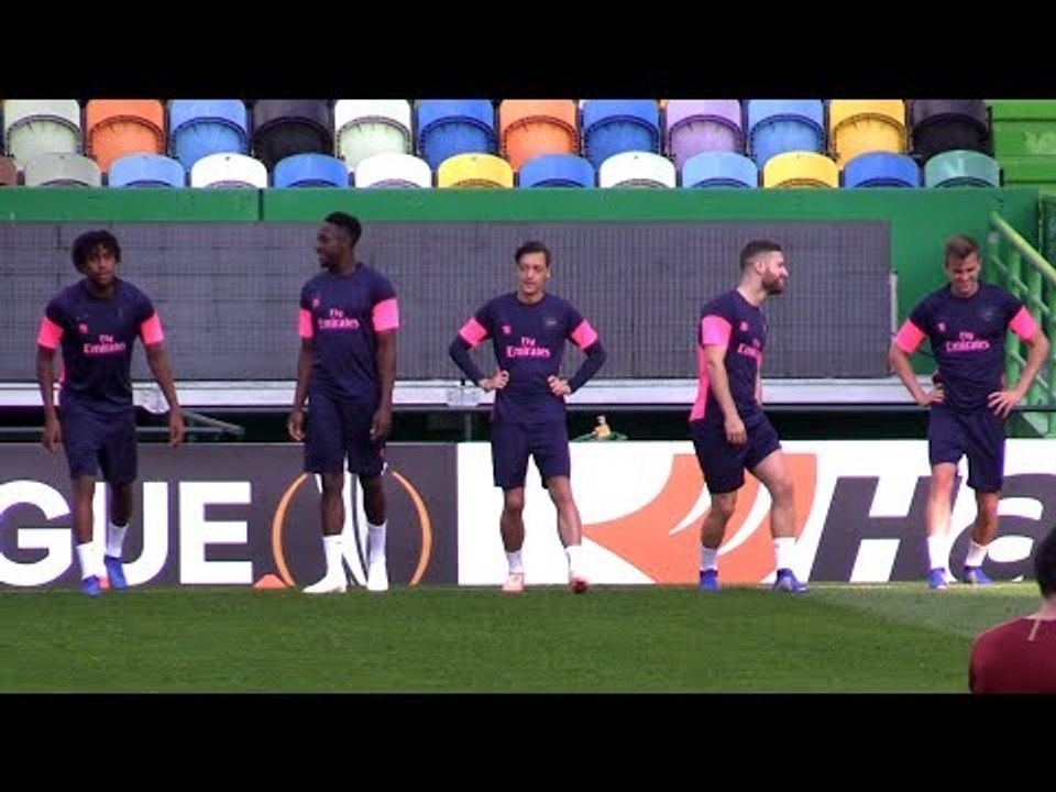 Arsenal Train Ahead Of Sporting Lisbon Europa League Tie