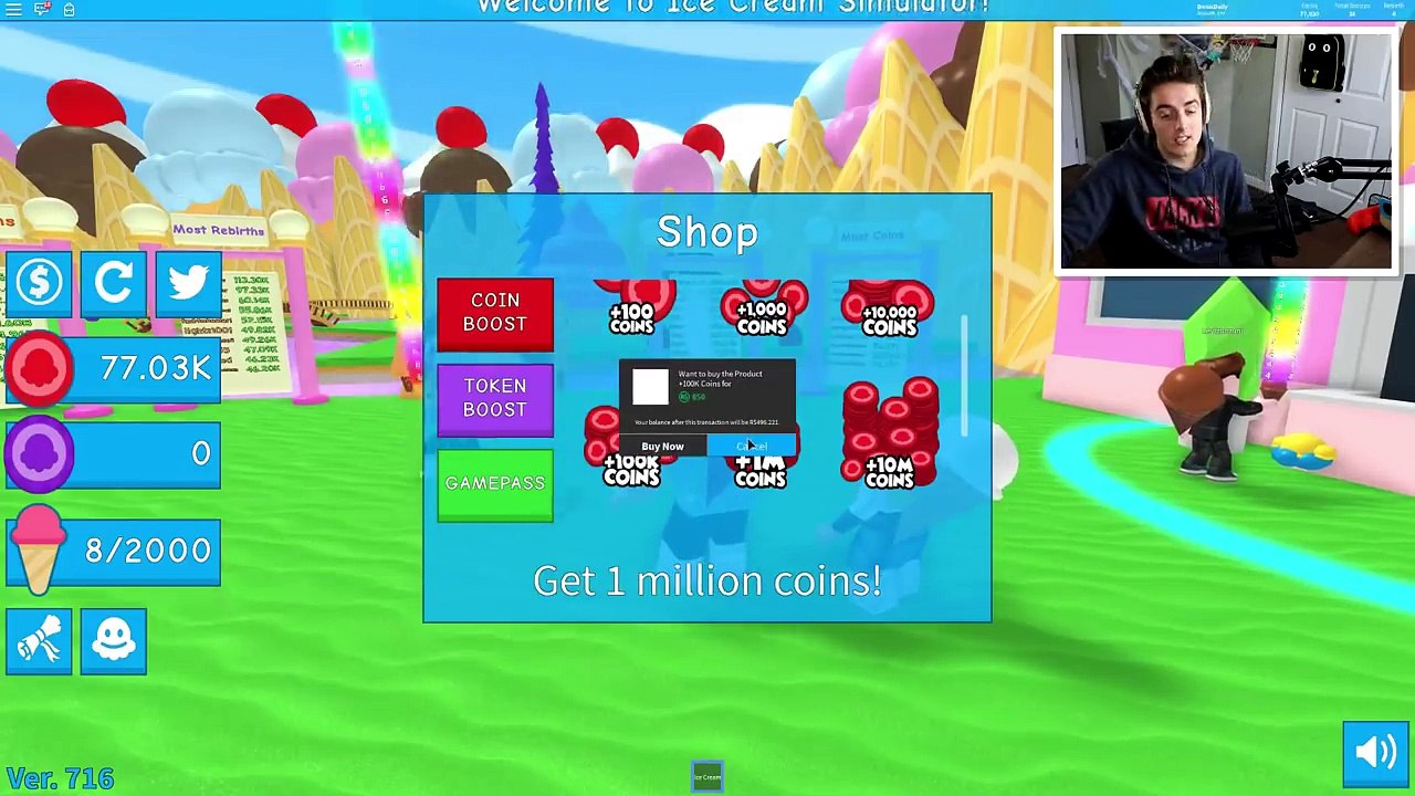 GETTING FAT IN ROBLOX ICE CREAM SIMULATOR