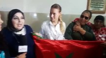 فريدة تزور دار المسنين في المغرب وتحمل العلم المغربي مع الزغاريد والتصفيقات