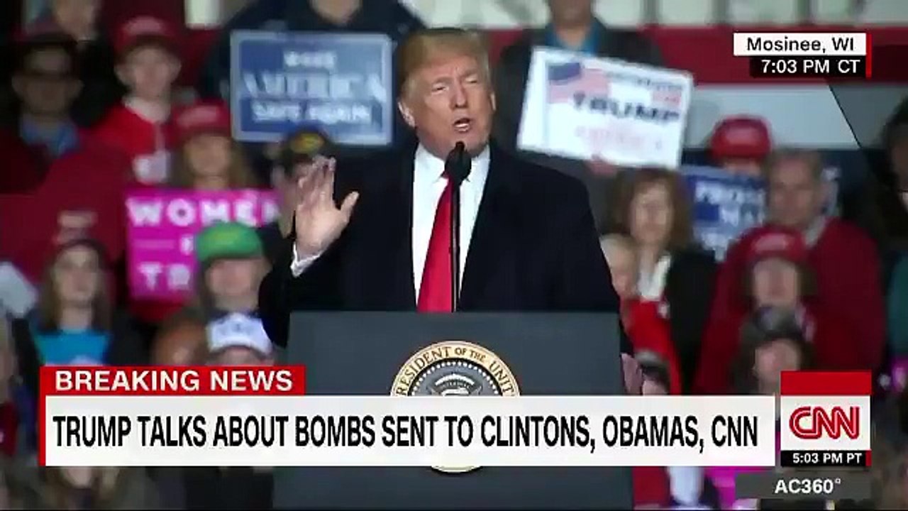 Six colis piégés aux USA: Donald Trump souligne la "responsabilité" des médias dans la détérioration du climat actuel