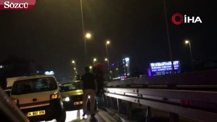 E-5'te aksiyon filmlerine taş çıkaran kavga