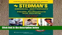 D.O.W.N.L.O.A.D [P.D.F] Stedman s Medical Dictionary for the Health Professions and Nursing,