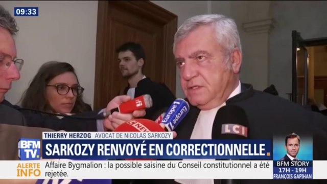 Sarkozy renvoyé en correctionnelle: son avocat affirme qu'il saisira la cour de cassation