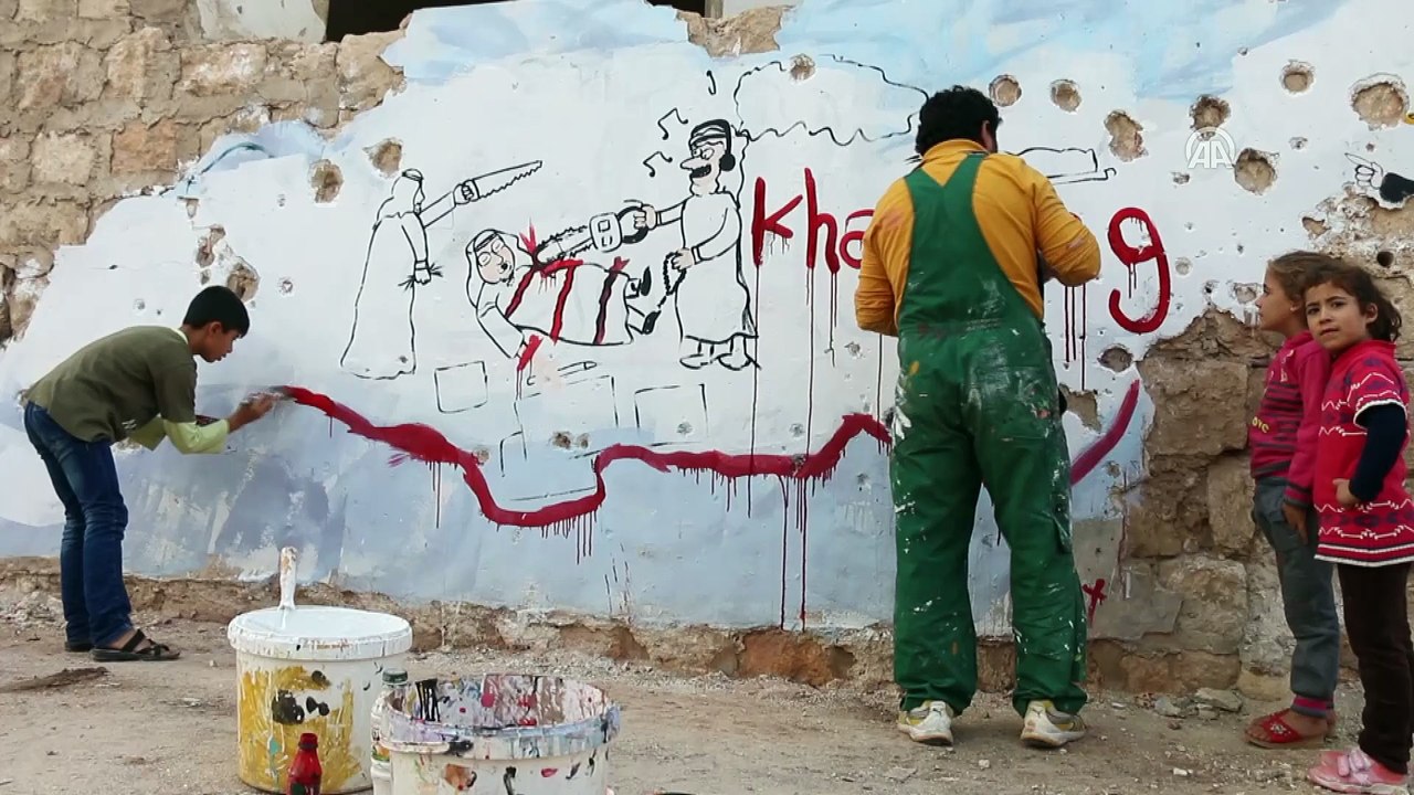 İdlibli grafiti sanatçısından Kaşıkçı'yla dayanışma resmi - İDLİB
