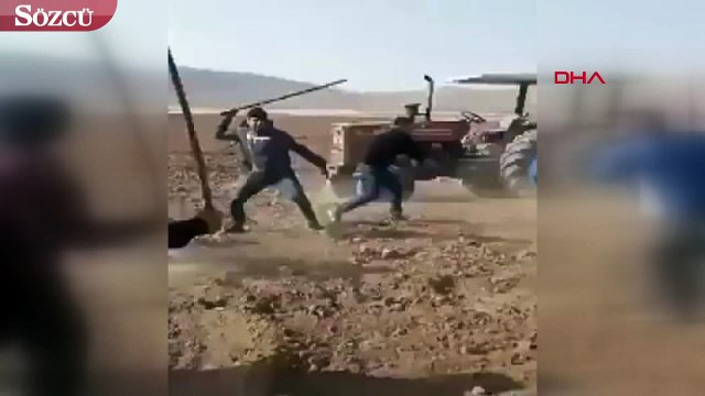 Arazi kavgasında silah, sopa, taşlı kavga kamerada