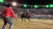 Un homme bourré entre dans l'arène pour faire face à un taureau... Mauvaise idée