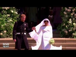 Prince Harry and Meghan Markle Share First Kiss After Wedding