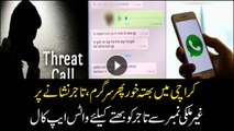 Extortioners threatening traders in Karachi from foreign numbers