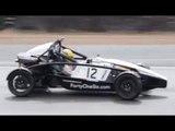 Racing in the Ariel Atom Cup in the wet at dangerous Brands Hatch
