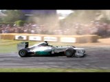 Lewis Hamilton goes donut crazy in Mercedes F1 W03 | Festival of Speed 2014