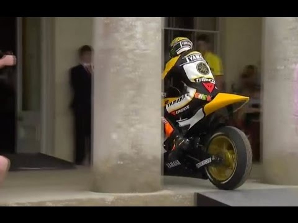 Valentino Rossi celebrated at Goodwood - but forgets to leave bike outside