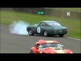 Aston Martin DB4 GT spin in the RAC TT Celebration Goodwood Revival