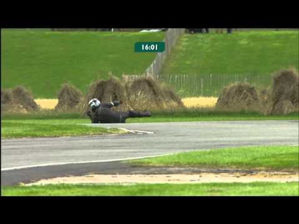 Ling takes a spill after crashing his Norton Manx 500