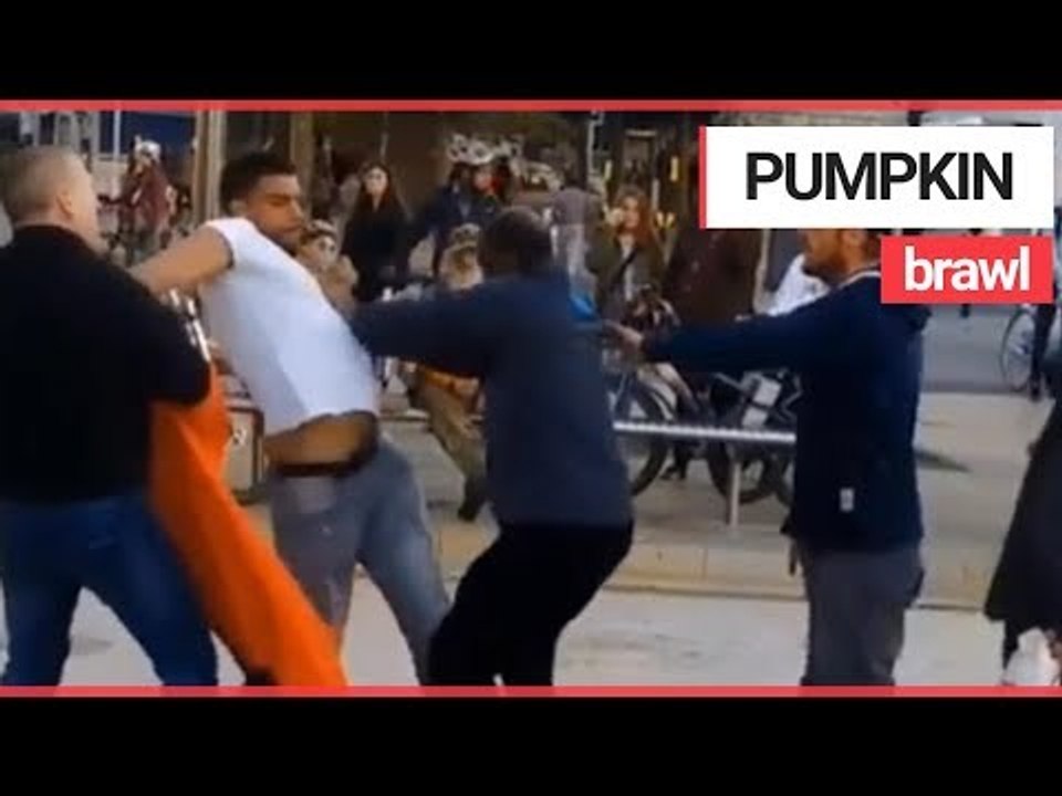 Pumpkin Wielding Woman Attempts To Split Up FIGHT | SWNS TV