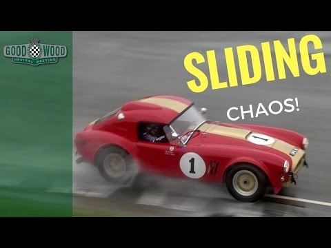 Heavy rain causes sliding chaos for E-Types and Cobras