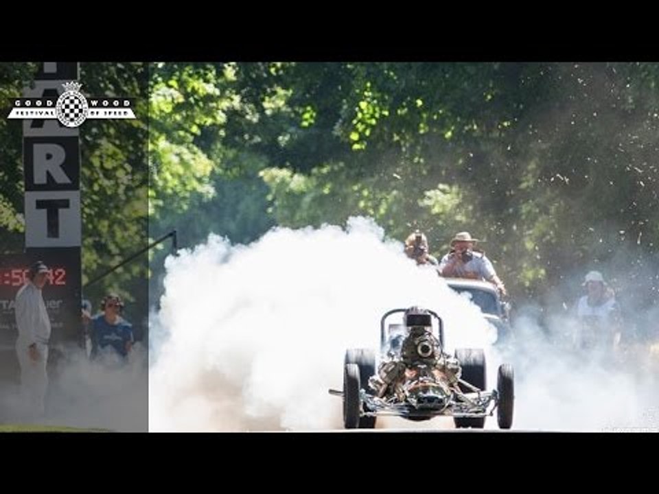 'Big Daddy' Don Garlits burnouts at Goodwood