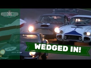 Corvette C1 hit by Aston Martin DB4GT at Goodwood