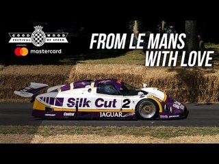 Screaming Le Mans winning Jaguar XJR-9 at FOS