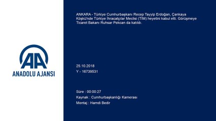 Cumhurbaşkanı Erdoğan, Çankaya Köşkü'nde TİM heyetini kabul etti - ANKARA
