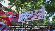 Bordeaux: manifestation contre la fermeture de Ford-Blanquefort